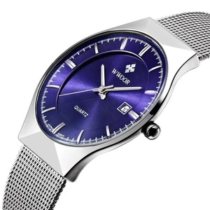 Wholesale Men's Casual Dress Quartz Watch Stainless Steel Mesh Band Ultra Slim Large Dial Fashion Waterproof Wristwatch - Product Image 1