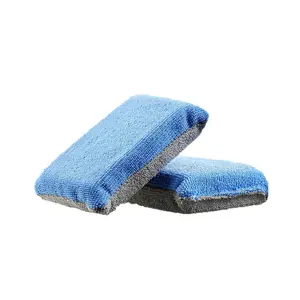 Absorbent sponge Soft towel Fiber applicator Two-tone car scrub Sponge block Car interior cleaner