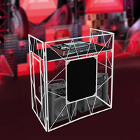 Présentoir à treillis en aluminium Table d'événement pour DJ Table de stand d'événement en treillis en aluminium Station de travail pliable portable avec panneau frontal