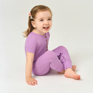 ชุดรอมเปอร์เด็กผู้หญิงแบบกำหนดเอง เสื้อผ้าเด็กวัยหัดเดินขายส่ง ชุดนอนเด็กทารกผ้าใยไผ่ระบายอากาศ ชุดรอมเปอร์แบรนด์ส่วนตัว เสื้อผ้าเด็ก - Product Image 4