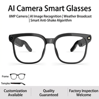 Lunettes Intelligentes IA avec Caméra 8MP, Enregistrement, Assistant Vocal, Traduction – Lunettes Optiques pour Voyages d'Affaires