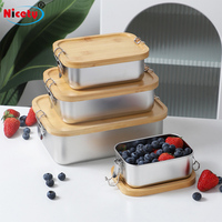 Boîte à lunch en acier inoxydable de haute qualité 850 ml avec couvercle, contenants à lunch en métal américains, collation pour adultes, enfants, école