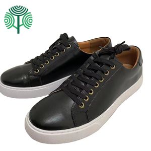 Zapatillas de cuero genuino de gran tamaño para hombre, planas, informales, para skate, unisex, ligeras, con suela de goma antideslizante, EVERGREEN, talla grande - Product Image 1
