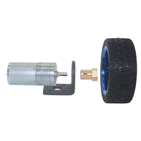 Moteur de réduction DC planétaire avec encodeur à effet Hall, kit complet de support de roue JGA25-370 12V pour appareils électroménagers, robotique éducative et projets DIY
