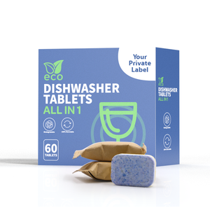 Tabletas para Lavavajillas Ecológicas y Biodegradables Todo <span class=keywords><strong>en</strong></span> <span class=keywords><strong>Uno</strong></span>, Fórmula Vegana a Base de Plantas con Película de Papel Kraft y Caja - Product Image 2