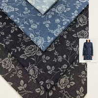 Tissu Jacquard de Mode en Denim Écologique Tissé à Motif Floral 3D en Coton Haute Densité 315g – Vente en Gros