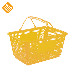 Panier à provisions en plastique de supermarché avec 2 poignées en métal de pp faciles à porter - Product Image 2