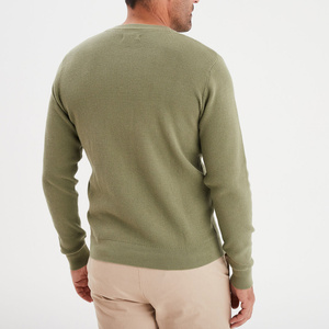 Suéter de Punto Rústico con Cuello Redondo para Hombre en Color Taupe con Tejido Transpirable y 83% Algodón 17% Poliamida - Product Image 3