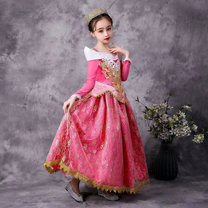 Disesuaikan kostum Halloween Anak pesta kostum anak perempuan gaun gaun putri merah muda - Product Image 4
