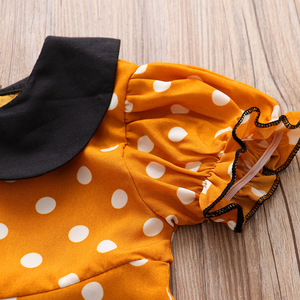 Conjuntos Coreanos para Niñas Pequeñas, Vestido de Manga Corta con Estampado de Calabaza y Ropa Interior para Bebés, Venta al Por Mayor - Product Image 3