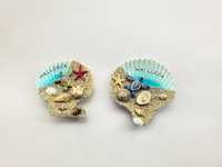Aimant de réfrigérateur en résine coquille de palourde, souvenir de plage de Majorque, décoration de maison, cadeau de vacances, vente en gros