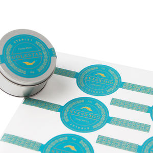 Etiquette adhésive personnalisée inviolable autocollant inviolable feuille d'or étanche Caviar Perse bocal étain couvercle sceaux emballage étiquettes de sécurité - Product Image 1
