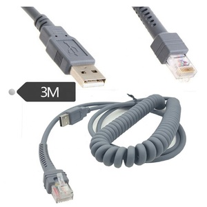 Nhà máy sản xuất máy tính USB 2.0 nối bện truyền dữ liệu biểu tượng Máy quét mã vạch màu xám RJ45 Cáp máy quét - Product Image 4