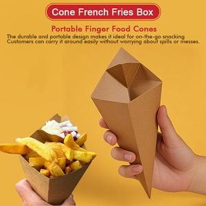 Dùng Một Lần Kraft Pháp Khoai Tây Chiên Giấy Thực Phẩm <span class=keywords><strong>Cone</strong></span>, Bán Buôn Giấy Pháp Khoai Tây Chiên Hộp Cho Thực Phẩm Crepe, Pháp Khoai Tây Chiên <span class=keywords><strong>Cone</strong></span> - Product Image 6