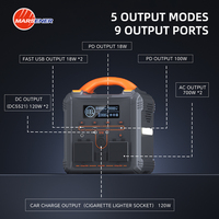 Générateur solaire portable 600W, 600Wh ESS UPS 220V MPPT, allume-cigare, station d'alimentation solaire pour la maison et l'extérieur