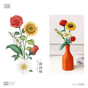 LOZ buket tuğla seti DIY ev dekorasyon çiçek yapı taşı montaj ofis buket süslemeleri mimari oyuncaklar