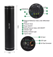 Tragbare Mini Smart Ball Luftpumpe Schwarz 15psi Reifen druckpumpe LED Licht Aufblas kugel mit Lithium batterie