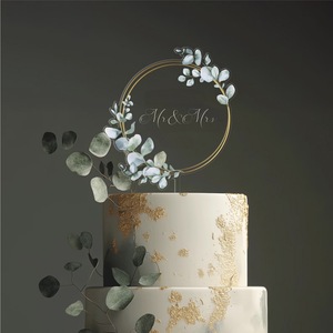 ของตกแต่งเค้กอะคริลิคลายใบยูคาลิปตัสใส หนา 1.3 มม. กว้าง 9 ซม. สำหรับเค้กแต่งงาน - Product Image 3