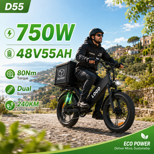 Bicicleta Eléctrica de Carga D55, 48V55Ah 750W, Neumático Grueso de 20'', E-MTB, 240km de Autonomía, OEM, Bicicleta de Reparto con Asistencia al Pedaleo, Venta al Por Mayor - Product Image 1