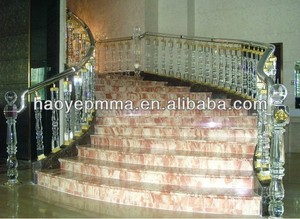 60 mét PMMA acrylic hiện đại lan can hệ thống cho ngoài trời cầu thang ban công lan can rõ ràng/vàng/trắng Màu sắc UV kháng thời tiết - Product Image 6