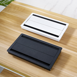 Boîte de rangement de câbles pour bureau, rectangulaire, en alliage d'aluminium, avec couvercle détachable, pour la gestion des câbles, pour salon, usage commercial - Product Image 1