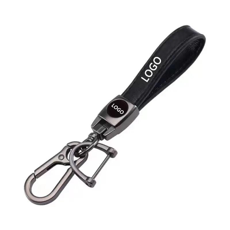 Leather Car Keychain For Car brands Handmade Premium Metal Key Ring Accessories With Logo Present for Man and Woman
