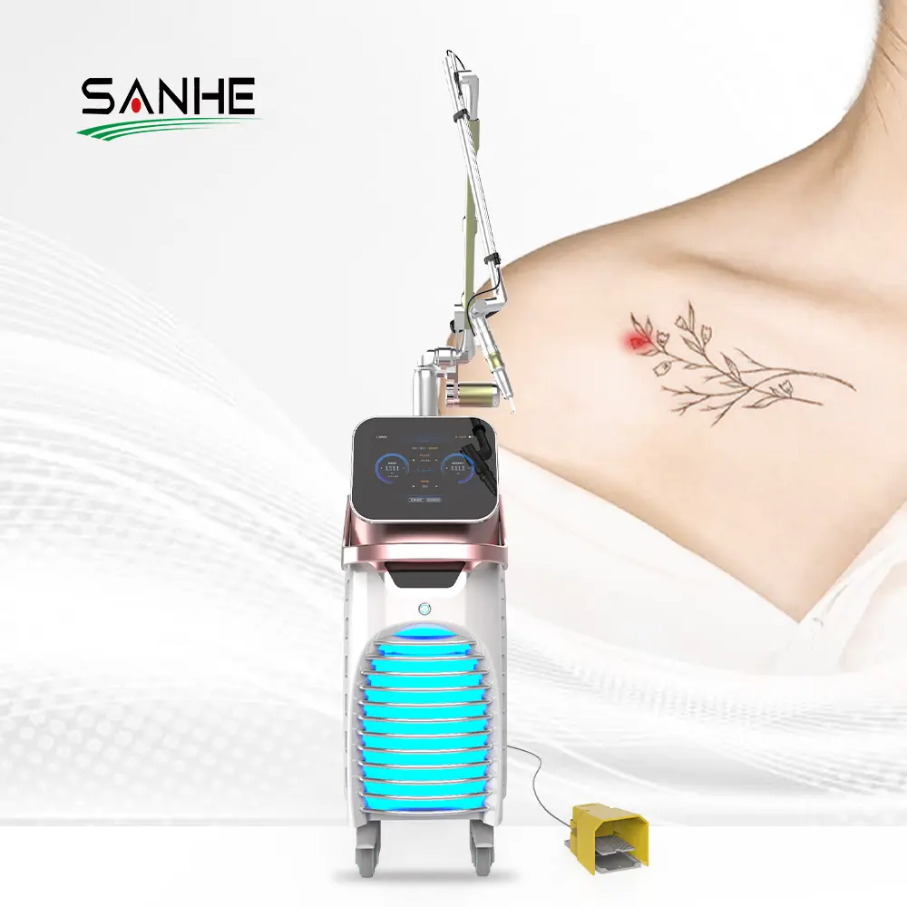 2024 Korea Factory Price Pico Q-Switch Q Switched Nd Yag Picosecond Laser Tattoo Removal Machine Skin 532nm Wavelengths Cooling