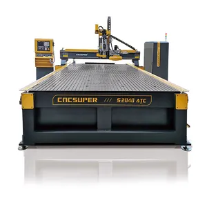 Atc Carpintería 3 Axis Cnc Router Máquina de fabricación de muebles de grabado de madera con cambiador automático de herramientas