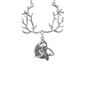 <strong>Witch</strong> Celtic Raven Crow Moon Gothic Rune Gothic Twig <strong>Jewellery</strong> Viking Magic Wicca Pendant Branches Amulet Gift Necklace - Product Image 1