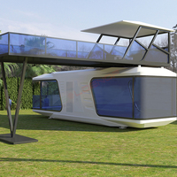 Maison mobile préfabriquée écologique à énergie solaire, mini-maison moderne en acier sur roues, conteneur sur roues