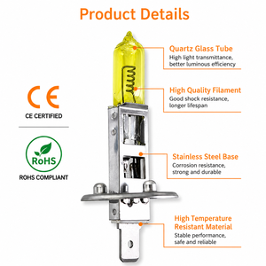 Bombilla Halógena de Cuarzo H1 24V 70W Luz Dorada, Bombilla para Faros Delanteros, Venta Directa de Fábrica, Certificación CE RoHS - Product Image 4