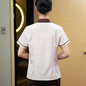 Chemise <span class=keywords><strong>de</strong></span> Travail Unisexe Personnalisable pour Personnel Hôtelier, Serveurs, et Services d'Entretien – Uniforme <span class=keywords><strong>de</strong></span> Nettoyage pour Hôtels et Espaces Publics avec Logo Brodé - Product Image 2