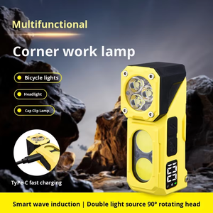 Lampe frontale multifonctionnelle à induction magnétique rotative pour l'extérieur, mini lampe de charge à haute luminosité pour le cyclisme, <span class=keywords><strong>bandeau</strong></span> - Product Image 4