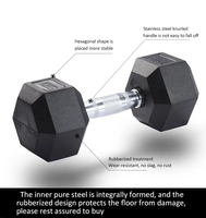 Suministro de Fábrica Equipo de Entrenamiento de Fuerza para Gimnasio Mancuerna Hexagonal de Acero con Revestimiento de Goma de 2.5kg-70kg