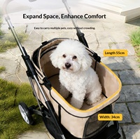 Carrito de Paseo Plegable Multifuncional para Mascotas, Ligero y Portátil, para Mascotas Pequeñas y Medianas