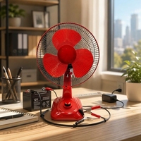 Ventilateur de table électrique 12V DC/AC à moteur à balais, moderne, en plastique, pour usage domestique et solaire, 12 pouces, vente en gros