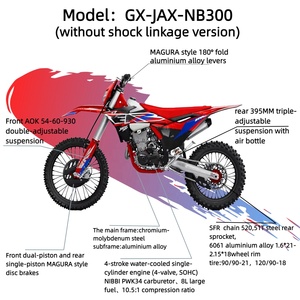 Vente flash - Moto tout-terrain GX NB 300cc 4 temps à essence avec pneus à crampons, transmission par chaîne, rouge, 80 km/h - Product Image 3