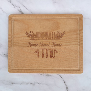 Planche à découper en bois Hengyao Crafts 25x20x1.5cm, gravée personnalisée « Home Sweet Home » pour la cuisine - Product Image 4