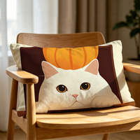 Housse de coussin rectangulaire double face personnalisable en peluche orange nordique pour canapé de salon