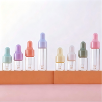 Flacon compte-gouttes en verre transparent de 1 ml, 2 ml, 3 ml, 5 ml avec embout en caoutchouc écologique sérigraphié, flacon échantillon pour huile à cuticules, huile essentielle