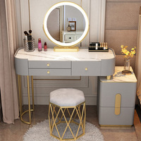 Vente en gros : Coiffeuse moderne avec miroir et tabouret pour salon, magasin de beauté et chambre à coucher