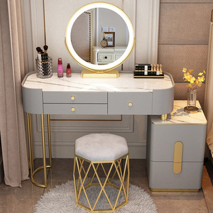 Venta al por Mayor de Tocadores de Maquillaje Modernos para Sala de Estar y Dormitorio, con Espejo y Taburete - Product Image 3