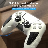 2 Grips de pouce pour manette PS5, coque en caoutchouc souple de protection pour joystick PS5, autocollant pour pavé tactile de manette PS5