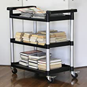 Carrito de Servicio de Plástico de 3 Niveles, Resistente, con Ruedas de TPR de 4 Pulgadas, para Restaurante, Cocina, Hospital - Product Image 1