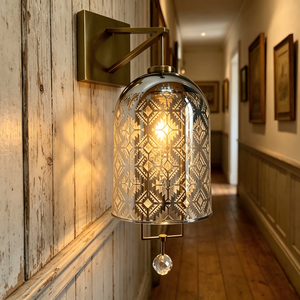 Moroccan Glass wall Light Brass Finish Metal Wall Lamp Arabic Style <b>Decorative</b> <b>Lighting</b> for Dining Room Hotel - Product Image 5