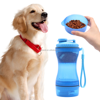 2025 Fabrik Maßgefertigte Tragbare 2-in-1 Auslaufsichere Reise-Futter- und Wasserspenderflasche für Katzen und Hunde für Outdoor-Spaziergänge