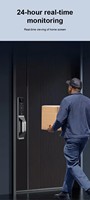 Serrure de porte intelligente multifonctionnelle à double caméra, avec reconnaissance faciale et empreinte digitale, connectée Tuya Wifi, à déverrouillage par veine palmaire