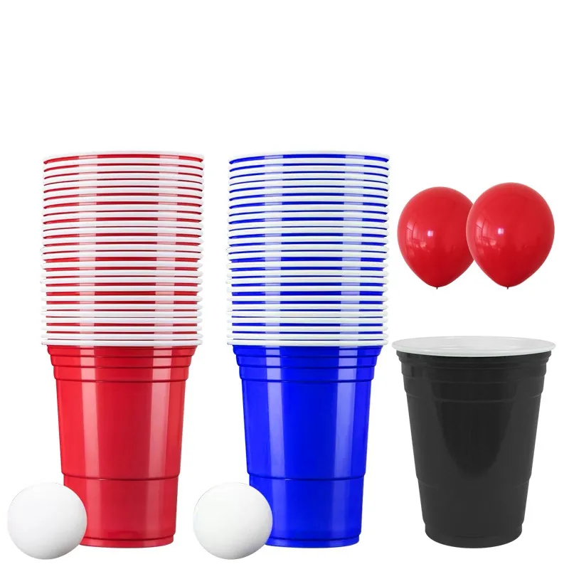 Özel Vasos De Plastico kırmızı plastik bardaklar 16Oz parti içme için tek kullanımlık bardak oyunu parti bardakları