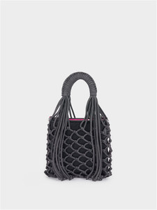 ZB239-Bolso de mano con cordón anudado <span class=keywords><strong>para</strong></span> mujer, <span class=keywords><strong>bolsa</strong></span> de mano de diseño a la moda, con rayas, venta al por mayor, 2023 - Product Image 3