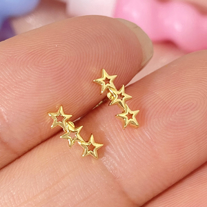 พร้อมส่ง ต่างหูดาวเล็กๆ ดีไซน์น่ารัก ชุบทอง 18K สำหรับผู้หญิง - Product Image 1